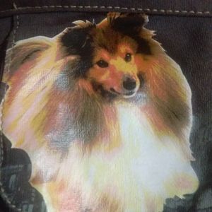 Fuzzy Nation Sheltie Purse Dog Handbag Faux Fur Knit *FLAW